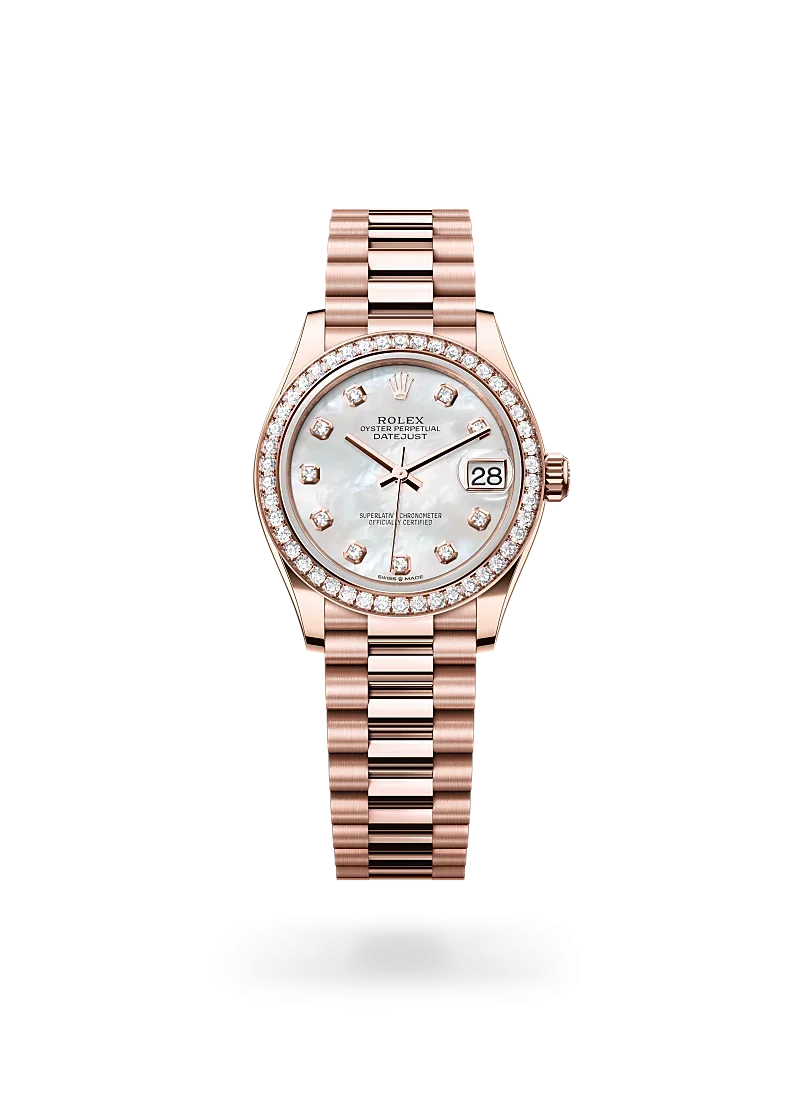 rolex datejust 31 in everose gold and diamonds, m278285rbr-0005-Rolex Boutique Design District