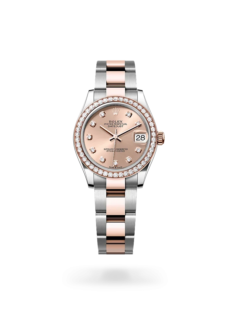 rolex datejust 31 in oystersteel everose gold and diamonds, m278381rbr-0023-Rolex Boutique Design District