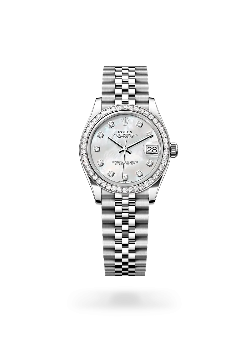 rolex datejust 31 in oystersteel white gold and diamonds, m278384rbr-0008-Rolex Boutique Design District