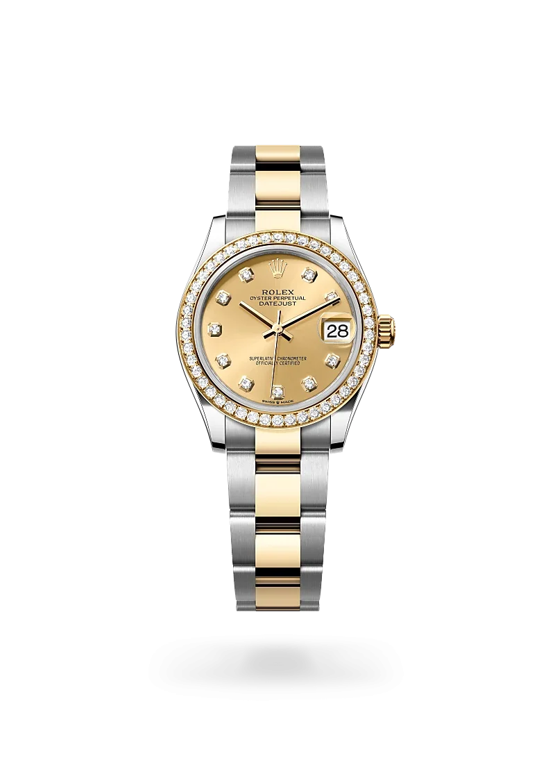 rolex datejust 31 in oystersteel yellow gold and diamonds, m278383rbr-0025-Rolex Boutique Design District