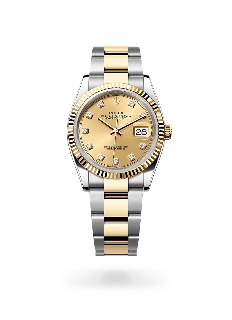 rolex datejust 36 in oystersteel and yellow gold, m126233-0018-Rolex Boutique Design District