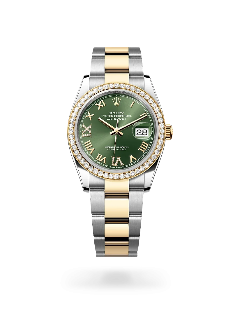 rolex datejust 36 in oystersteel yellow gold and diamonds, m126283rbr-0012-Rolex Boutique Design District