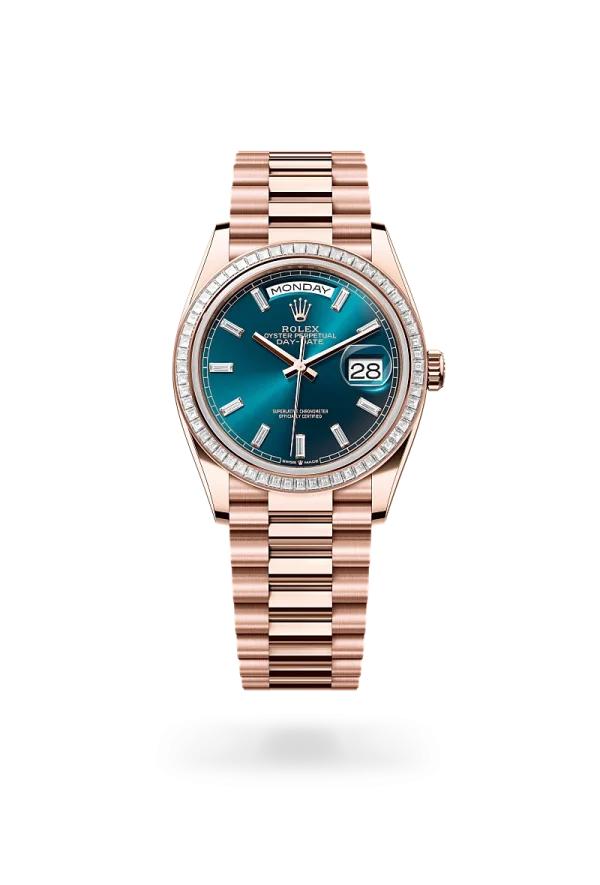 rolex day-date 36 in everose-gold-and-diamonds, -m128395tbr-0032 - Rolex Boutique Design District