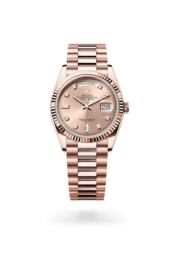 rolex day-date 36 in everose gold, -m128235-0009 - Rolex Boutique Design District