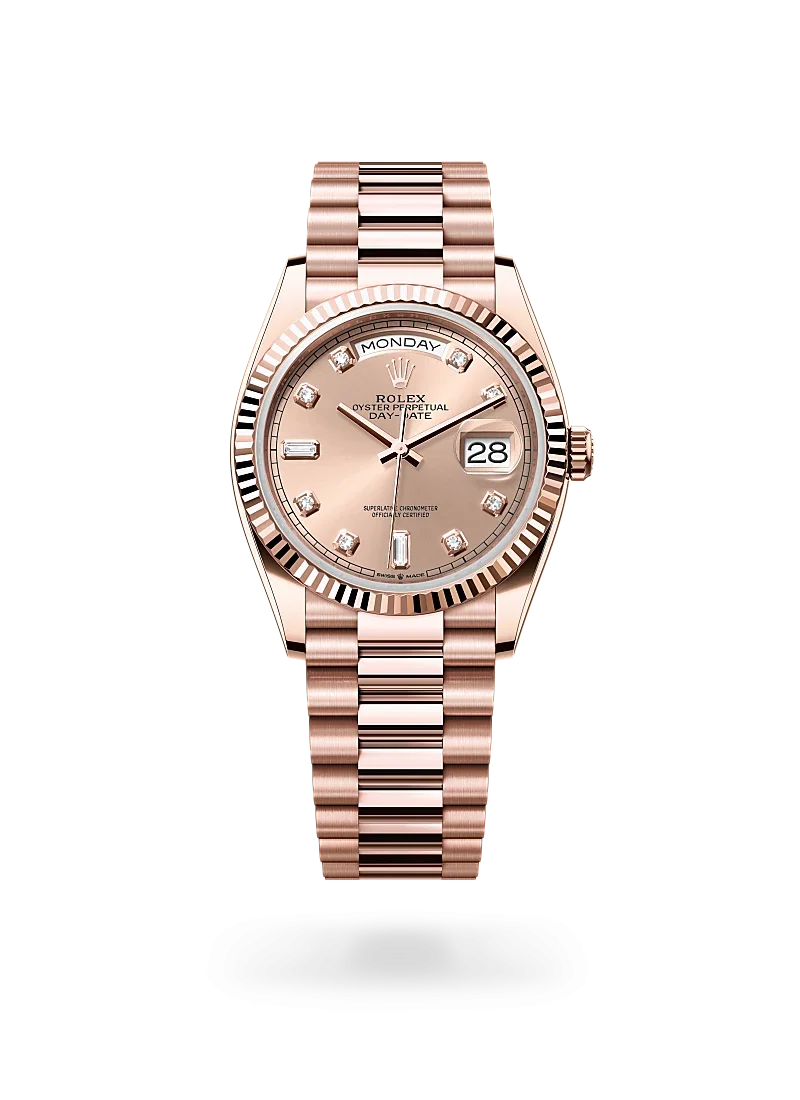 rolex day-date 36 in everose gold, -m128235-0009 - Rolex Boutique Design District