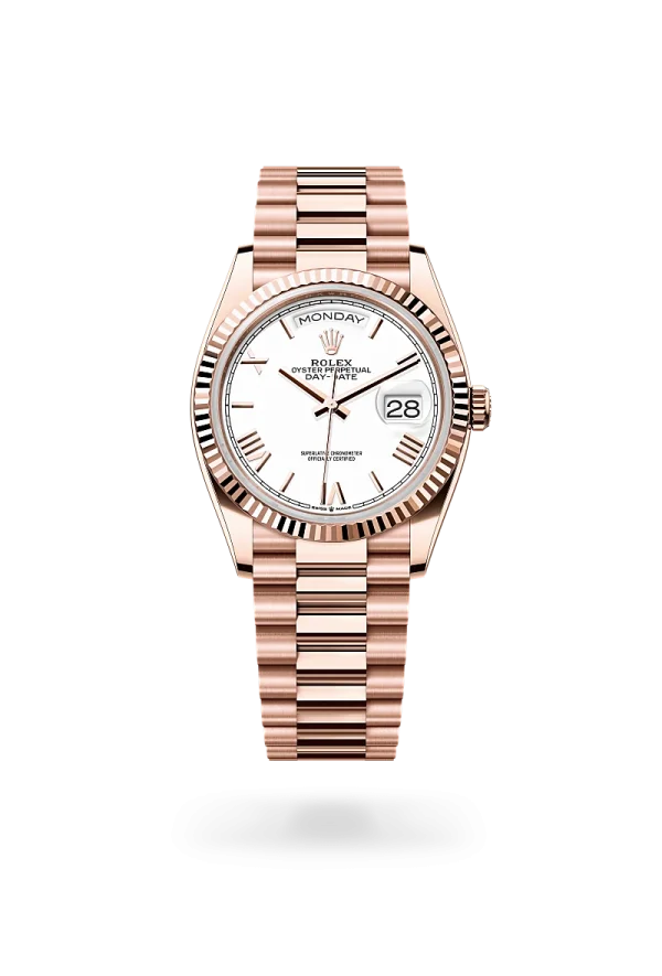 rolex day-date 36 in everose gold, -m128235-0070 - Rolex Boutique Design District