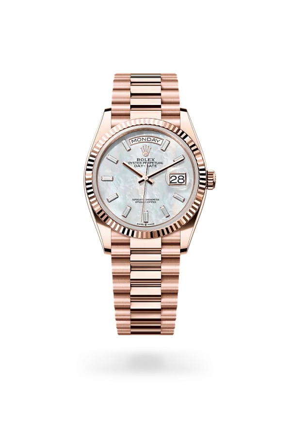 rolex day-date 36 in everose gold, -m128235-0078 - Rolex Boutique Design District