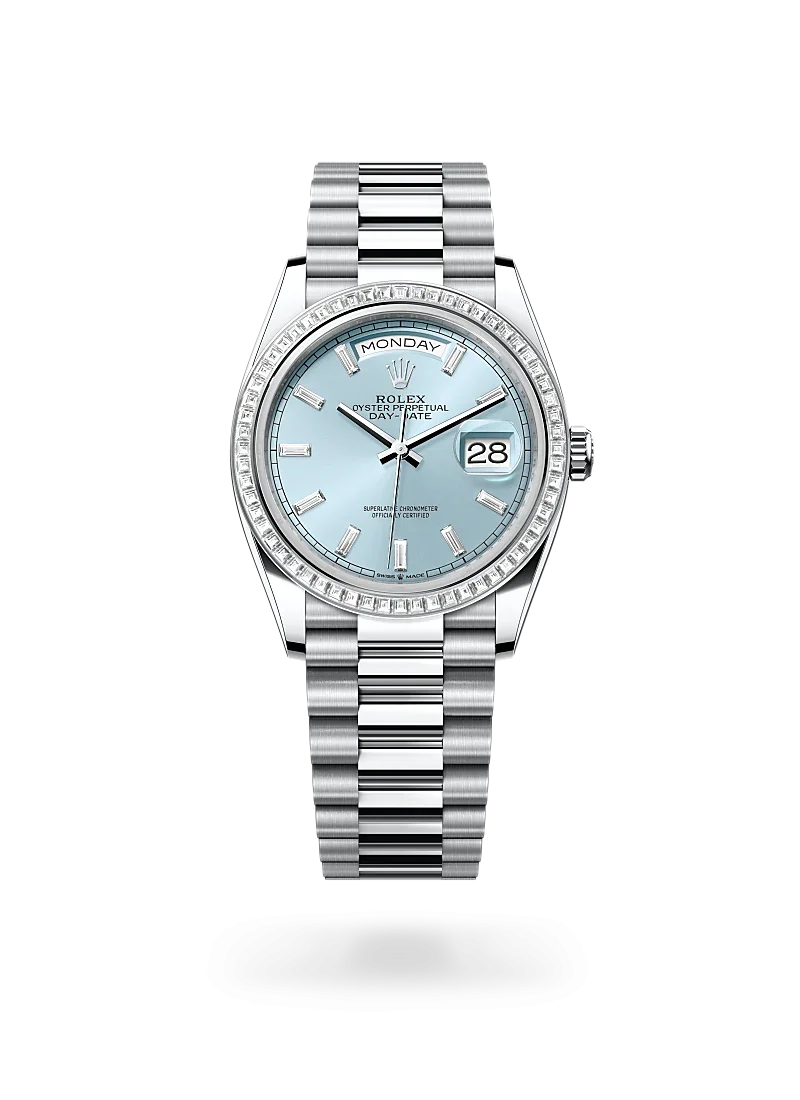 rolex day-date 36 in platinum and diamonds, -m128396tbr-0003 Rolex Boutique Design District