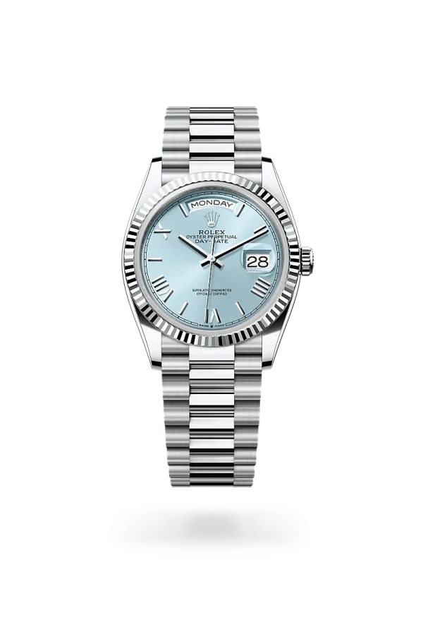 rolex day-date 36 in platinum, -m128236-0018 - Rolex Boutique Design District