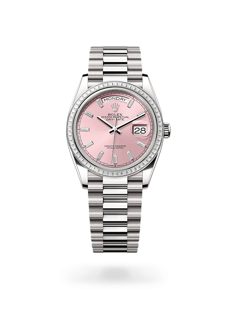 rolex day-date 36 in white gold and diamonds, -m128399tbr-0029 - Rolex Boutique Design District