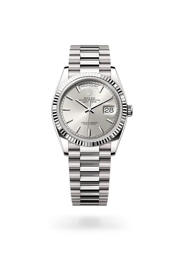 rolex day-date 36 in white gold, -m128239-0005 - Rolex Boutique Design District