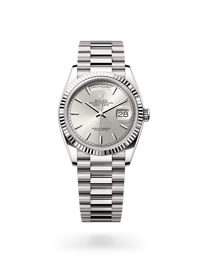 rolex day-date 36 in white gold, -m128239-0005 - Rolex Boutique Design District