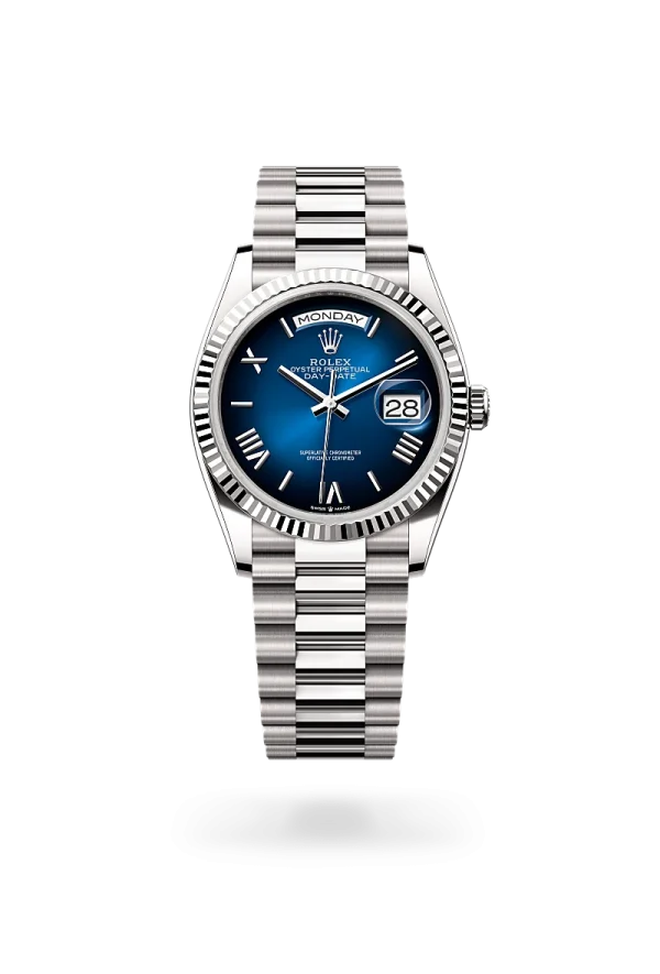 rolex day-date 36 in white gold, -m128239-0063 - Rolex Boutique Design District