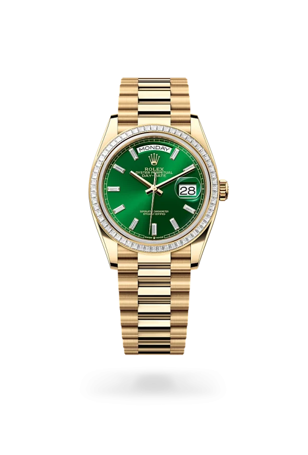 rolex day-date 36 in yellow gold and diamonds, -m128398tbr-0035 - Rolex Boutique Design District