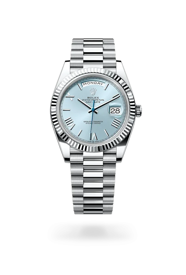 rolex day-date 40 in platinum, -m228236-0012 - Rolex Boutique Design District