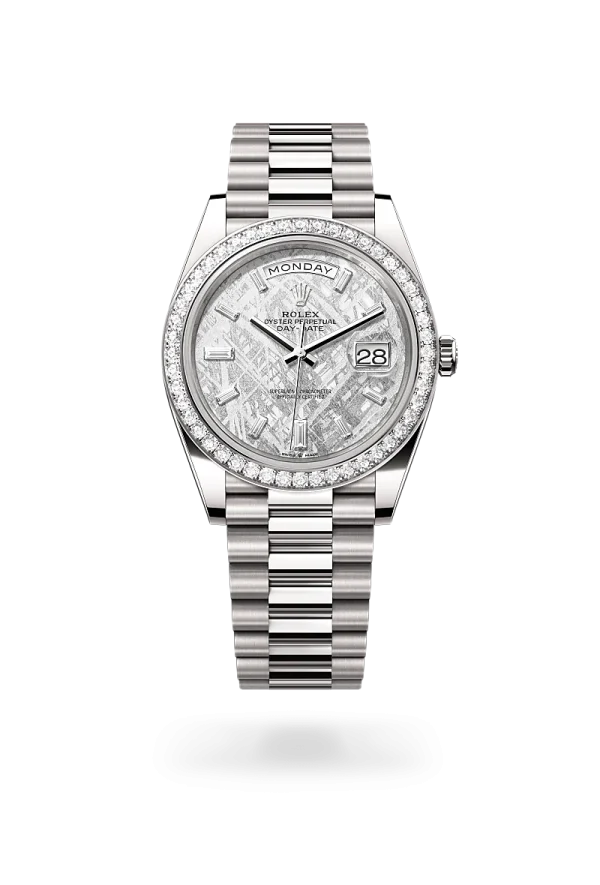 rolex day-date 40 in white gold and diamonds, -m228349rbr-0040 - Rolex Boutique Design District