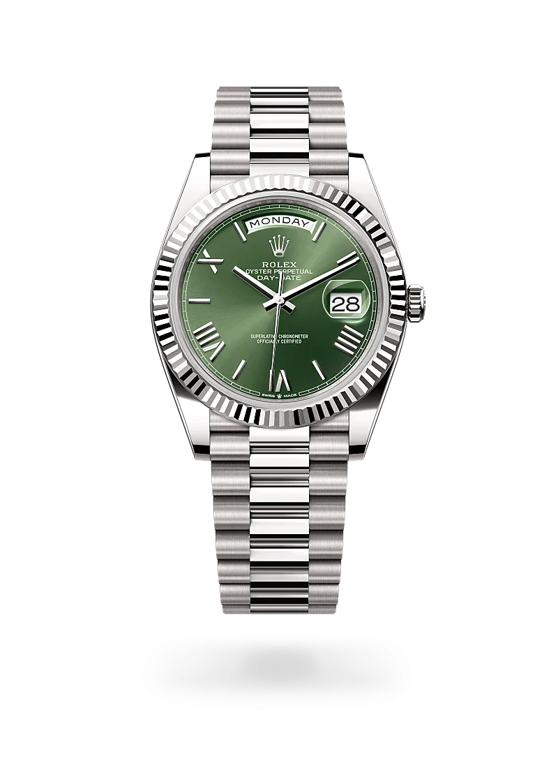 rolex day-date 40 in white gold, -m228239-0033 - Rolex Boutique Design District