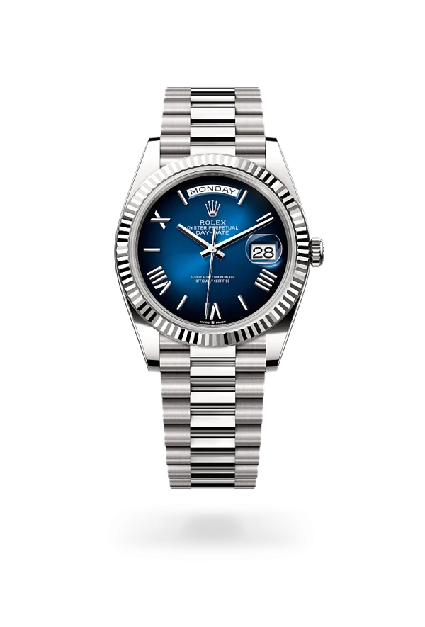 rolex day-date 40 in white gold, -m228239-0076 - Rolex Boutique Design District