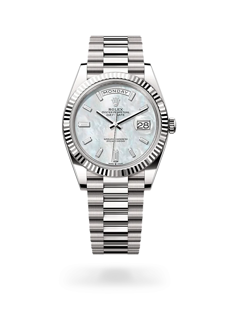 rolex day-date 40 in white gold, -m228239-0078 - Rolex Boutique Design District