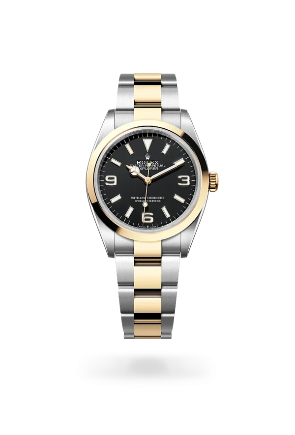 rolex explorer 36 in oystersteel and yellow gold, -m124273-0001 - Rolex Boutique Design District