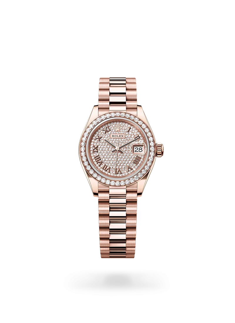 rolex lady-datejust in everose gold and diamonds, -m279135rbr-0021 - Rolex Boutique Design District