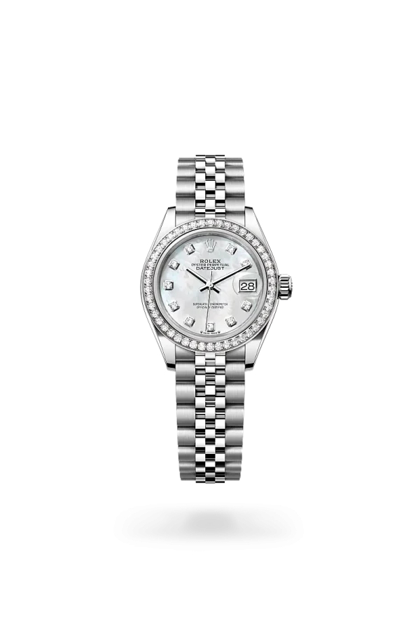 rolex lady-datejust in oystersteel white gold and diamonds, -m279384rbr-0011 - Rolex Boutique Design District