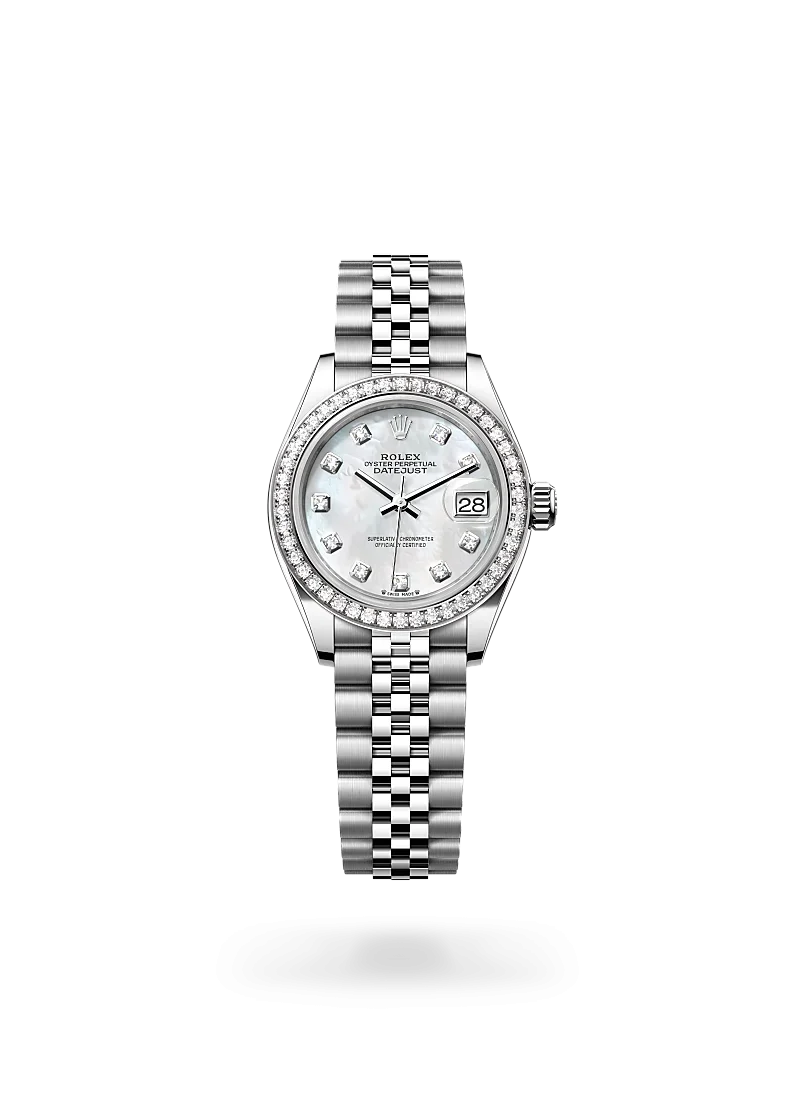 rolex lady-datejust in oystersteel white gold and diamonds, -m279384rbr-0011 - Rolex Boutique Design District