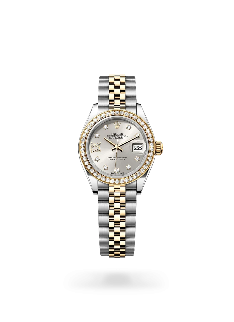 rolex lady-datejust in oystersteel yellow gold and diamonds, -m279383rbr-0003 - Rolex Boutique Design District