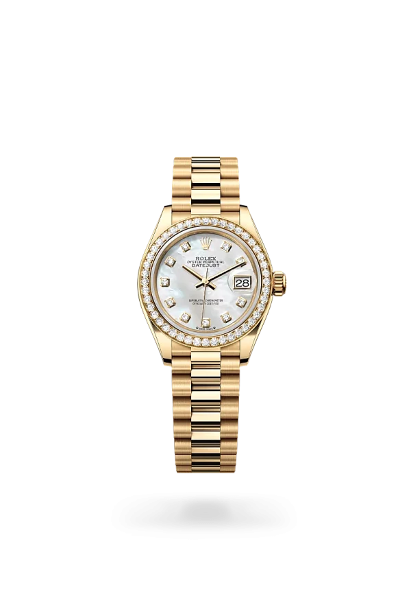 rolex lady-datejust in yellow gold and diamonds, -m279138rbr-0015 - Rolex Boutique Design District