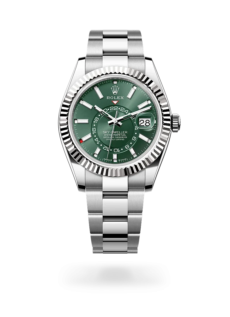 rolex sky-dweller in oystersteel and white gold, m336934-0001, Rolex Boutique Design District